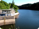 Blick von der Staumauer - Pegelstand stark gesunken (02.06.11)